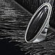 Ring made of 925 sterling silver with black obsidian IV0029. Rings. Sunny Silver. My Livemaster. Фото №6