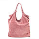 Bag String Bag Suede Pink Shopper Bag Tote Bag Leather, Sacks, Moscow,  Фото №1
