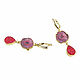 Earrings of druse agate and quartz, pink earrings red gift. Earrings. Irina Moro. My Livemaster. Фото №5