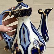 Винтаж handmade. Livemaster - original item Vintage teapot porcelain of the USSR in Eastern style cobalt gold. Handmade.