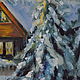 Order Painting House in the forest Winter landscape oil Painting. olga-klim (olga-klim). Livemaster. . Pictures Фото №3