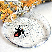 Украшения handmade. Livemaster - original item Transparent Resin spider Earrings on Spider web Halloween Gothic Decoration. Handmade.