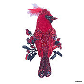 Украшения handmade. Livemaster - original item Brooch-cardinal Jack.The festive series. Brooch-bird. Handmade.