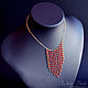 Cascade necklace with red coral, gold plated 'Passion'. Necklace. White Book. Online shopping on My Livemaster.  Фото №2