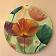  Flowers oil on round canvas, Pictures, Tyumen,  Фото №1