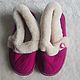 Granny slippers made of fuchsia sheep fur. Slippers. Warm gift. Online shopping on My Livemaster.  Фото №2