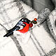 Brooch 'Winter bird bullfinch, red black white, mountain ash'. Brooches. greenfox-23. My Livemaster. Фото №6