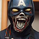 Маска Капитана Америки Зомби Кровавая Captain America Zombie mask. Карнавальные маски. Качественные авторские маски (Magazinnt). Интернет-магазин Ярмарка Мастеров.  Фото №2