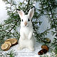 Run-around Bunny / wool Bunny / hare interior toy, Felted Toy, Sochi,  Фото №1