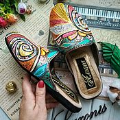Кожаные обувь для дома "Я русский"