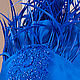 Royal Blu silk organza turban with lace and feathers. Turban. TURBAN SVS. My Livemaster. Фото №5