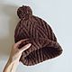 Knitted hat made of wool with Alpaca 'brown'. Caps. Orlova A. Online shopping on My Livemaster.  Фото №2