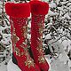 Felted Boots Red Firebird. High Boots. wool gifts. My Livemaster. Фото №4