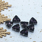 Материалы для творчества handmade. Livemaster - original item Rhinestones 12 mm Purple in a triangle frame. Handmade.