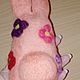 Игрушка войлочная Зайчик в цветочек сувенир из войлока. Войлочная игрушка. Яркий handmade от Ланы. Ярмарка Мастеров.  Фото №4