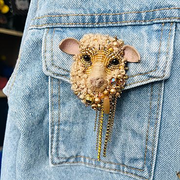 Украшения ручной работы. Ярмарка Мастеров - ручная работа Брошь «Овечка». Handmade.