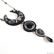 Украшения handmade. Livemaster - original item Black moonlight necklace, long pendant with black stone, talisman. Handmade.