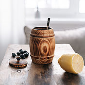 Посуда handmade. Livemaster - original item Cup (barrel) for honey, salt, spices, spices Siberian Cedar K59. Handmade.