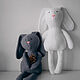 Игрушка кролик из флиса ручной работы (серый). Мягкие игрушки. AVELVI-DESIGN. Интернет-магазин Ярмарка Мастеров.  Фото №2