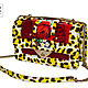 Эксклюзивная сумка с уникальной ручной вышивкой бисером.Sun leopard, Классическая сумка, Москва,  Фото №1