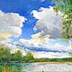 Oil painting landscape At the bridge _ author's work. Pictures. VladimirChernov (LiveEtude). Online shopping on My Livemaster.  Фото №2