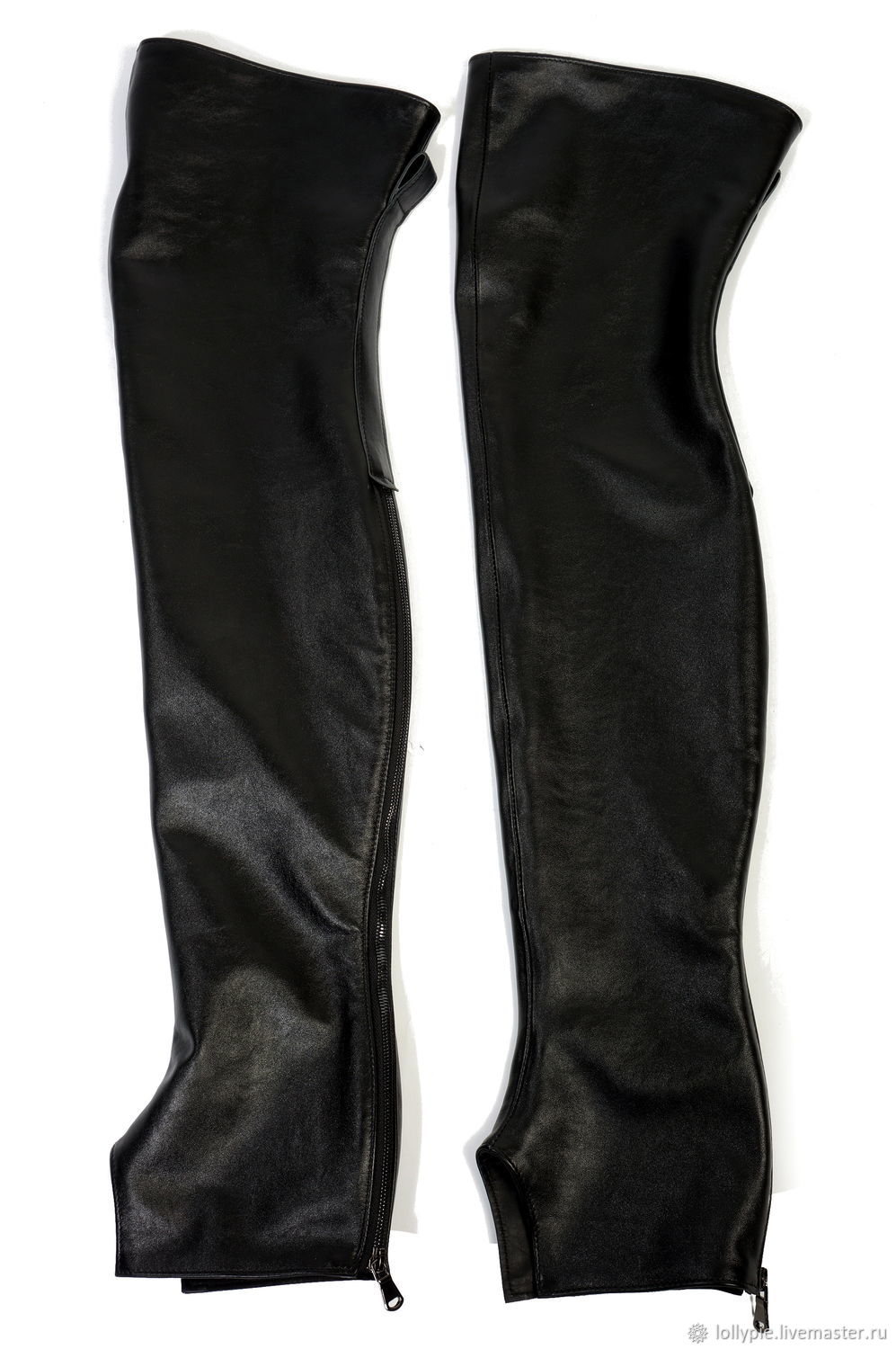 Leather women's high leg gaiters to mid-thigh – купить на Ярмарке ...
