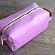 Order Cosmetic bag made of genuine leather lilac. crecca. Livemaster. . Beauticians Фото №3