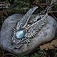 Silver plated Pendant "Angel" Aquamarine natural, Wings. Pendants. Shard Noir - handmade jewelry. My Livemaster. Фото №5