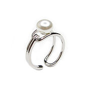 Украшения handmade. Livemaster - original item Natural Pearl Ring, Pearl silver ring gift. Handmade.