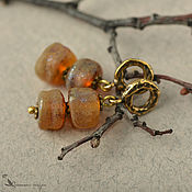 Украшения handmade. Livemaster - original item Earrings-ear-stud: Honey amber Murano glass brass. Handmade.