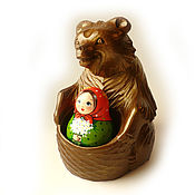 Русский стиль handmade. Livemaster - original item Tumbler Dashenka (with a clink) and a bear. Handmade.