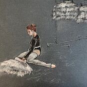 Картины и панно handmade. Livemaster - original item Ballet a pastel painting of a ballerina at a rehearsal. Handmade.