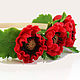 Poppies red rim.Wreath Maki al.Red poppies polymer clay, Headband, Vologda,  Фото №1