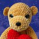 Мишка вязаный с сердечком. Амигуруми куклы и игрушки. Fantasy. Интернет-магазин Ярмарка Мастеров.  Фото №2
