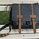 Messenger bag men's GRANITE leather black and cognac colors, Crossbody bag, Izhevsk,  Фото №1