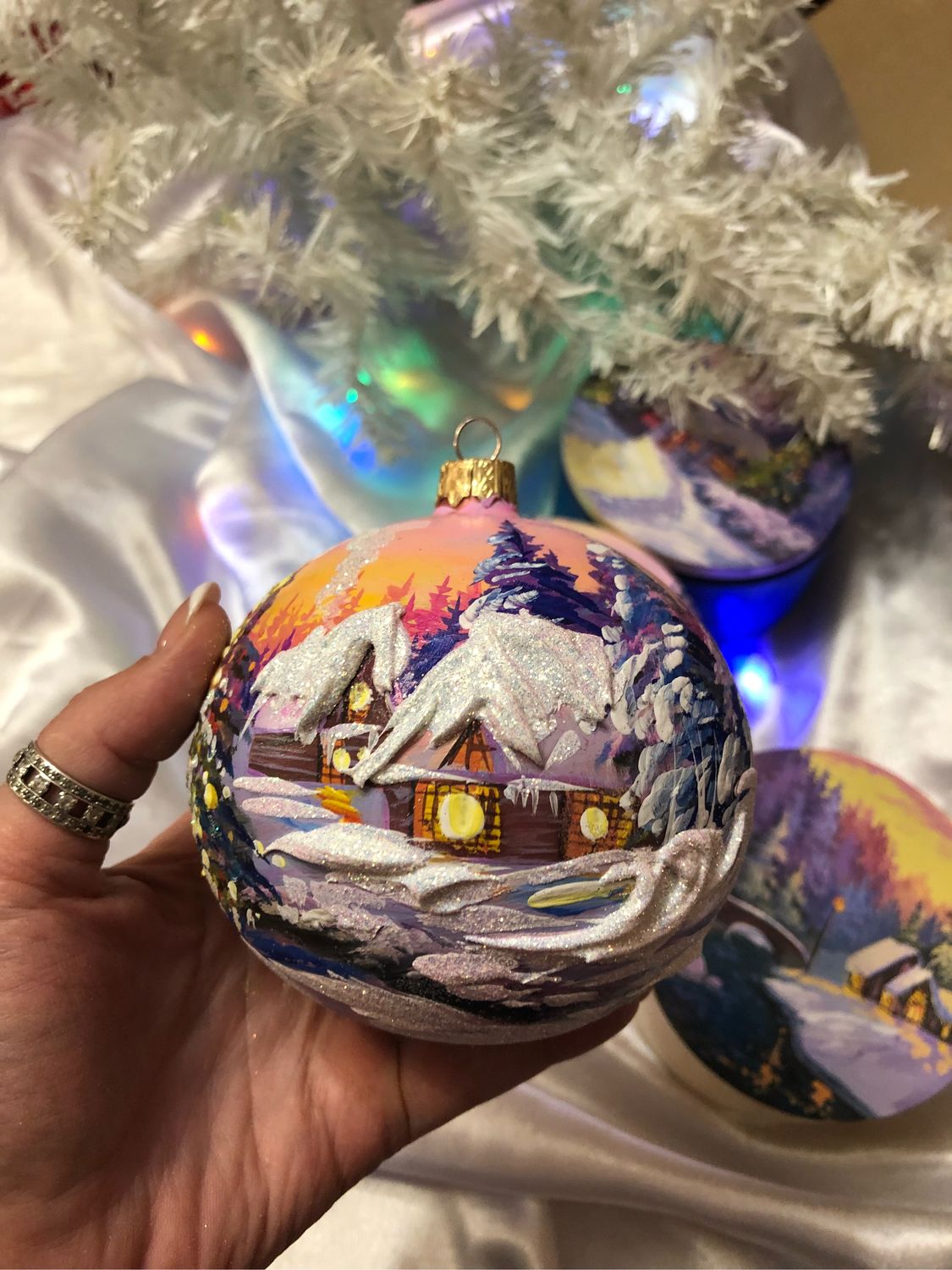 Елочный шар 100 мм. «Рождественский закат» в интернет-магазине Ярмарка ...