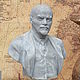 A bust of Lenin on the stand of concrete Retro style, Vintage, Loft, USSR, Figurines, Azov,  Фото №1