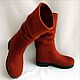 Order Felted Terracotta boots with a pressed top h 31-35. Zhanna. Livemaster. . High Boots Фото №3