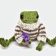 Вязаная лягушка, Лягушонок в свитере, Лягух, Frog, Амигуруми куклы и игрушки, Москва,  Фото №1