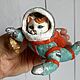Кот-космонавт. Елочные игрушки. ВАТНАЯ ЗИМА. Интернет-магазин Ярмарка Мастеров.  Фото №2