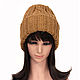 Beanie hat with lapel knitted women with a pattern. Caps. Space Cat Knitting. Online shopping on My Livemaster.  Фото №2