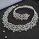 Wedding openwork white boho necklace, handmade lace. Necklace. moonlace. My Livemaster. Фото №4