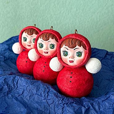 Сувениры и подарки ручной работы. Ярмарка Мастеров - ручная работа Ватная ёлочная игрушка «Неваляшка». Handmade.