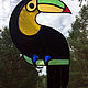 Toucan is a symbol of good luck A stained glass window on a stand. Stained glass. tiffanarium (Tiffanarium). Online shopping on My Livemaster.  Фото №2