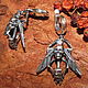 Заказать Серьги "Оса с черепом", skull, череп, насекомое, beetle. Сергей (Жук). Ярмарка Мастеров. . Серьги классические Фото №3