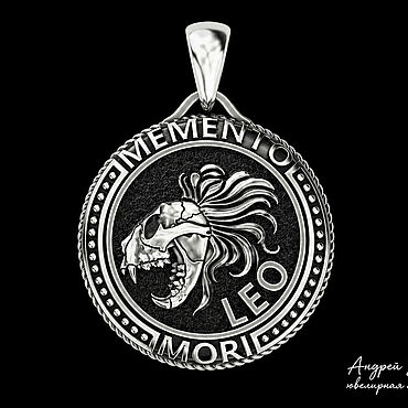 Украшения ручной работы. Ярмарка Мастеров - ручная работа Кулон: Кулон Memento Mori «Лев» из серебра 925 (Артикул 427). Handmade.