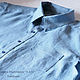 Рубашка мужская из 100% льна в цвете Джинс. Рубашки мужские. Alavi_Nature_Lux. Интернет-магазин Ярмарка Мастеров.  Фото №2
