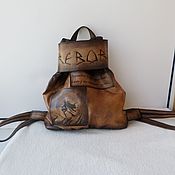 Сумки и аксессуары handmade. Livemaster - original item Custom-made leather backpack with engraving for Asi.. Handmade.