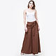 Palazzo chocolate trousers made of 100% linen. Pants. etnoart. Online shopping on My Livemaster.  Фото №2