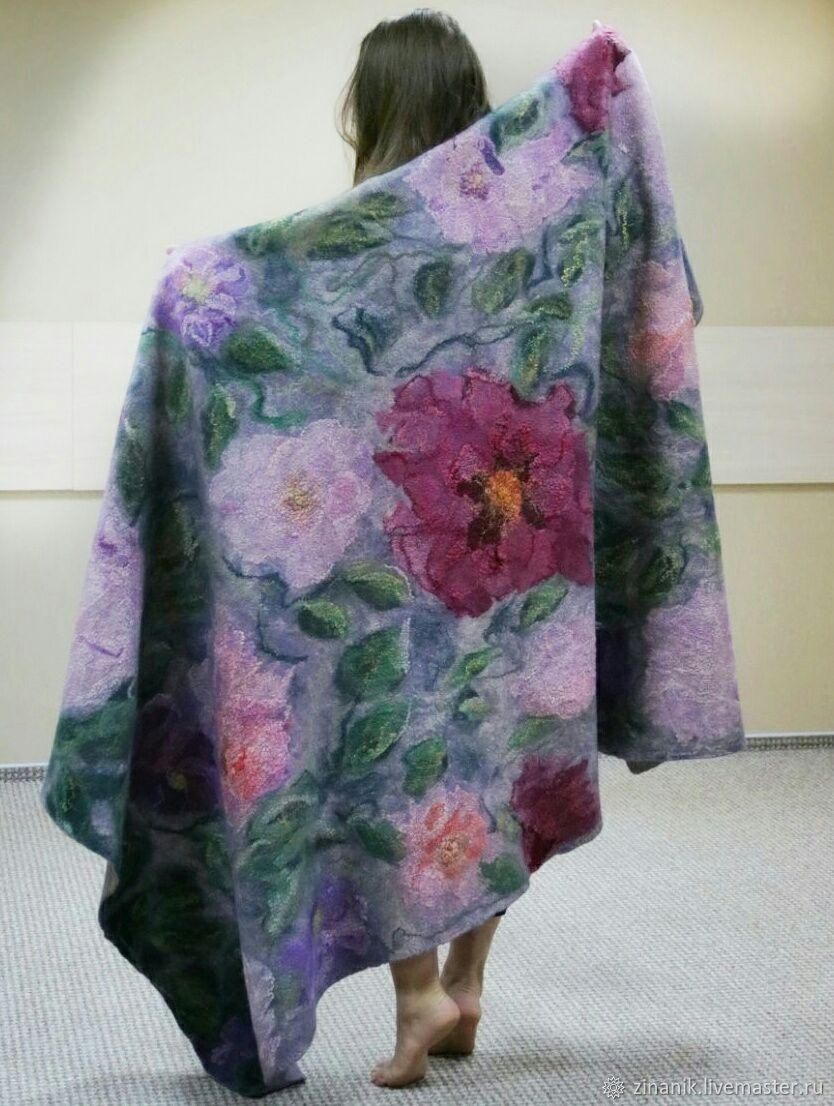 Валяный плед с цветочным рисунком в интернет-магазине на Ярмарке ...